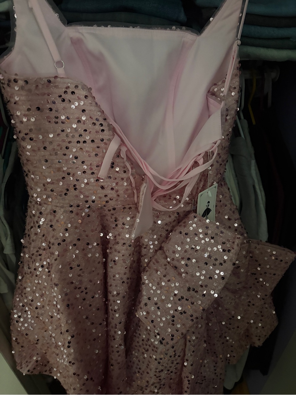 Amazon Pink Sequin Prom Dress - Picture 2 of 4